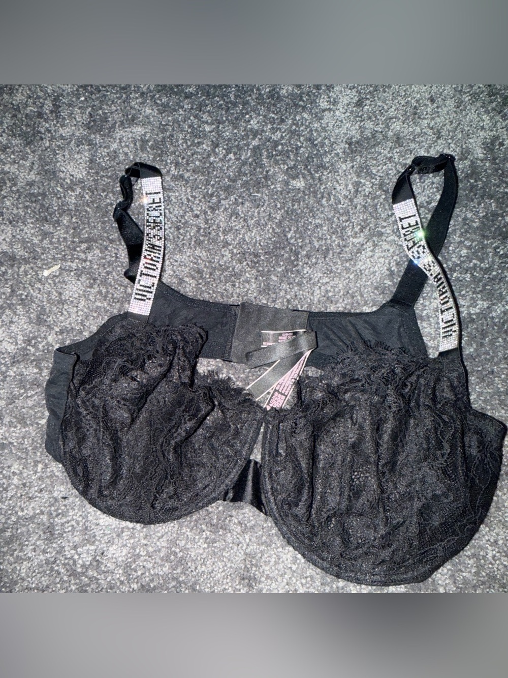 Victoria's Secret Black bling strap bra (42DD)